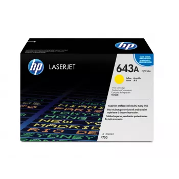 HP 643A dzeltena oriģinālā LaserJet tonera kasetne