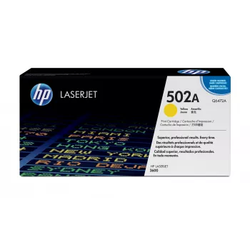 HP 502A Yellow Original LaserJet Tonera kasetne, 4000 lappuses, dzeltena, 1 gab.