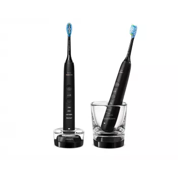 Philips Sonicare DiamondClean 9000 HX9914/54 skaņas elektrisko zobu birstu komplekts, 2 rokturi, 2 birstes galviņas, 4 režīmi, melns