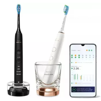Zobu suka Philips HX9914/57 DiamondClean 9000 2 iepakojumā Melna/Balta