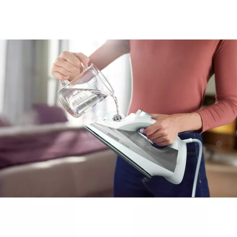 Philips 5000 sērijas DST5010/10 gludeklis Tvaika gludeklis SteamGlide Plus zole 2400 W Pelēks, Balts