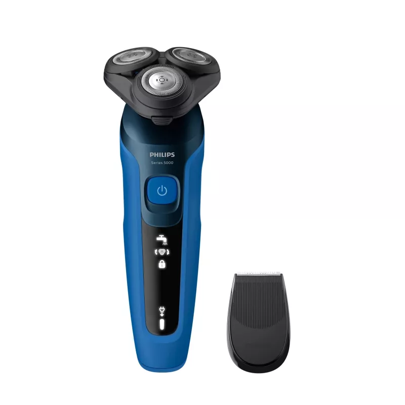 Elektriskais skuveklis Philips Series 5000 S5466/17 — rotējošs 3-galviņu, Li-Ion akumulators, 50 min darbības laiks, mazgājams, mitrai un sausai skūšanai