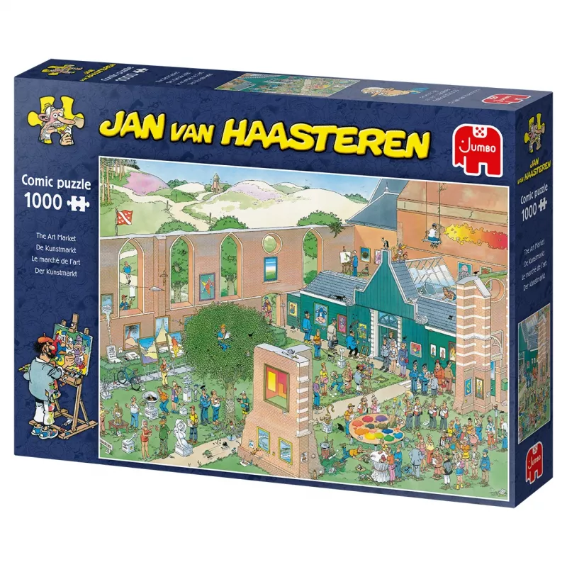 Jan van Haasteren Mākslas tirgus 1000 gabali, 1000 gab., Komiksi, 12 gadi