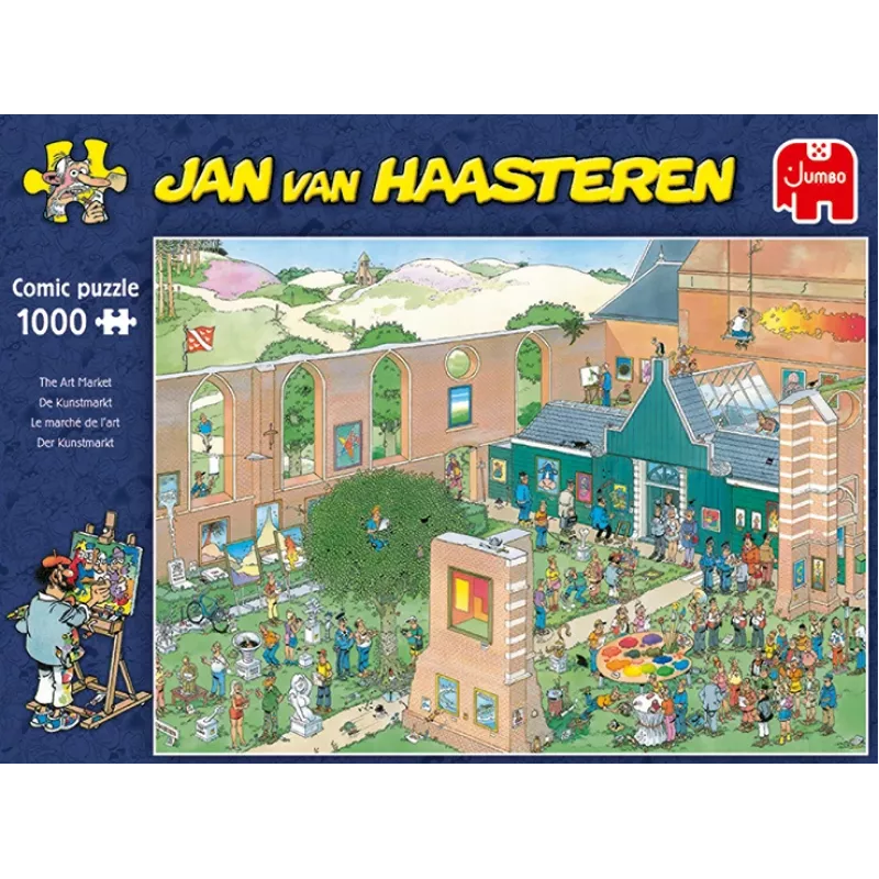 Jan van Haasteren Mākslas tirgus 1000 gabali, 1000 gab., Komiksi, 12 gadi