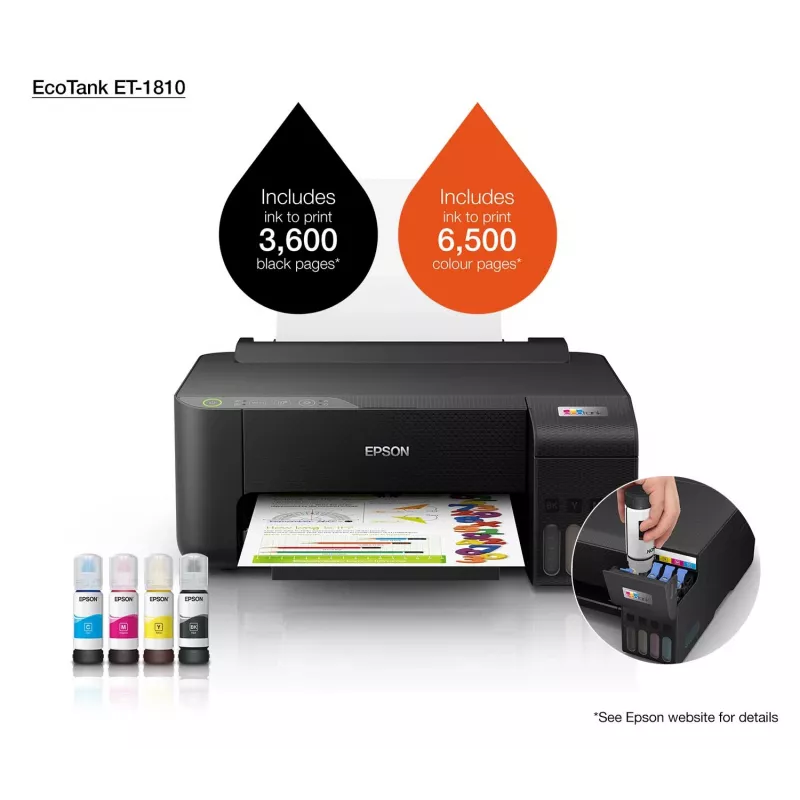 Epson EcoTank ET-1810 tintu printeris Krāsu 5760 x 1440 DPI A4 Wi-Fi