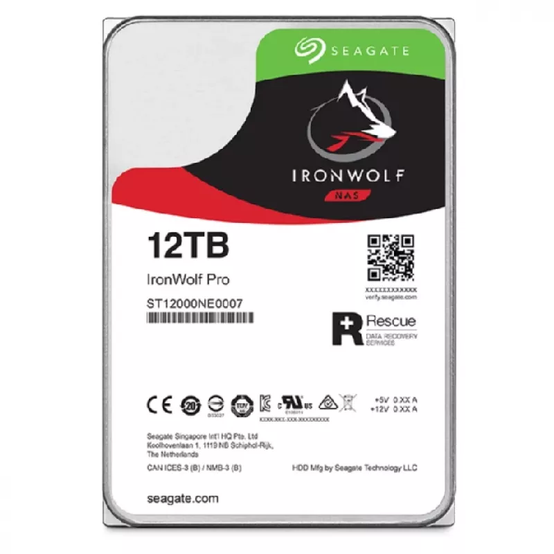 Seagate IronWolf Pro ST12000NT001 iekšējais cietais disks 12 TB 7200 RPM 256 MB 3,5 collu Serial ATA III