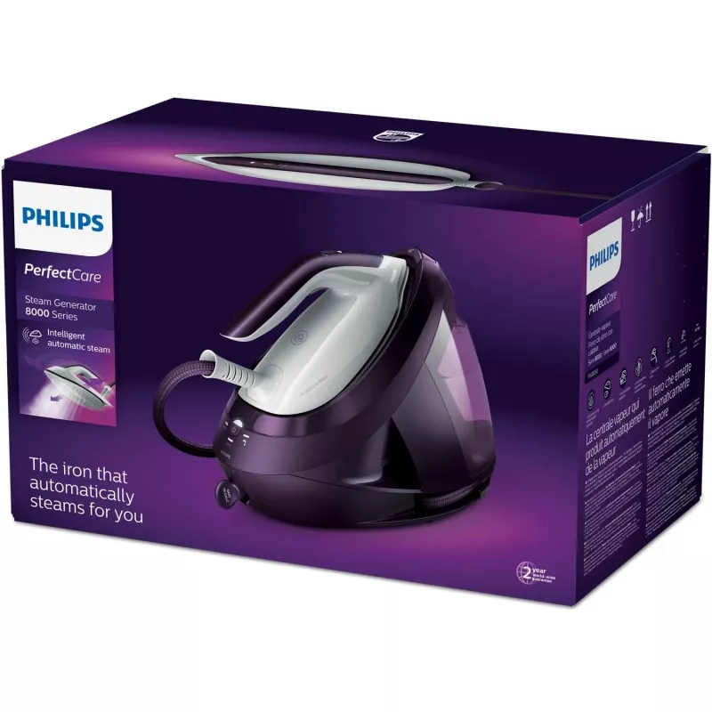Tvaika ģenerators Philips PerfectCare 8000 sērija PSG8050/30 — 2700 W, 1,8 L tvertne, 8 bāri, 170 g/min nepārtraukta tvaika padeve