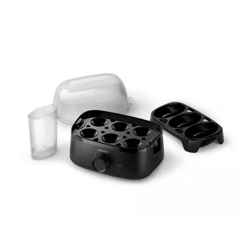 Olu vārīšanas katls Philips 3000 series HD9137/90, ietilpība 6 olas, Melns