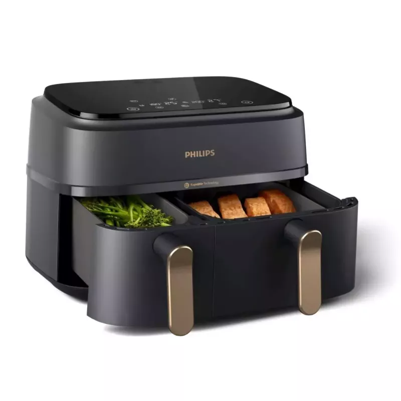 Karstā gaisa fritieris Philips 3000 Series Dual Basket Airfryer NA352/00 — 9 L, 2750 W, divi grozi, 8 programmas, 40–200°C