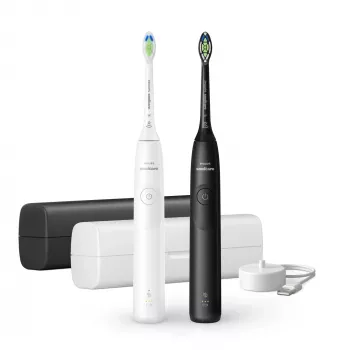 Philips Sonicare sērijas 5300 HX7109/01 uzlādējama elektriskā zobu suka, 2 rokturi, 2 sukas galviņas, 62 000 kustības/min, 2 ātrumi, ceļojumu futrālis