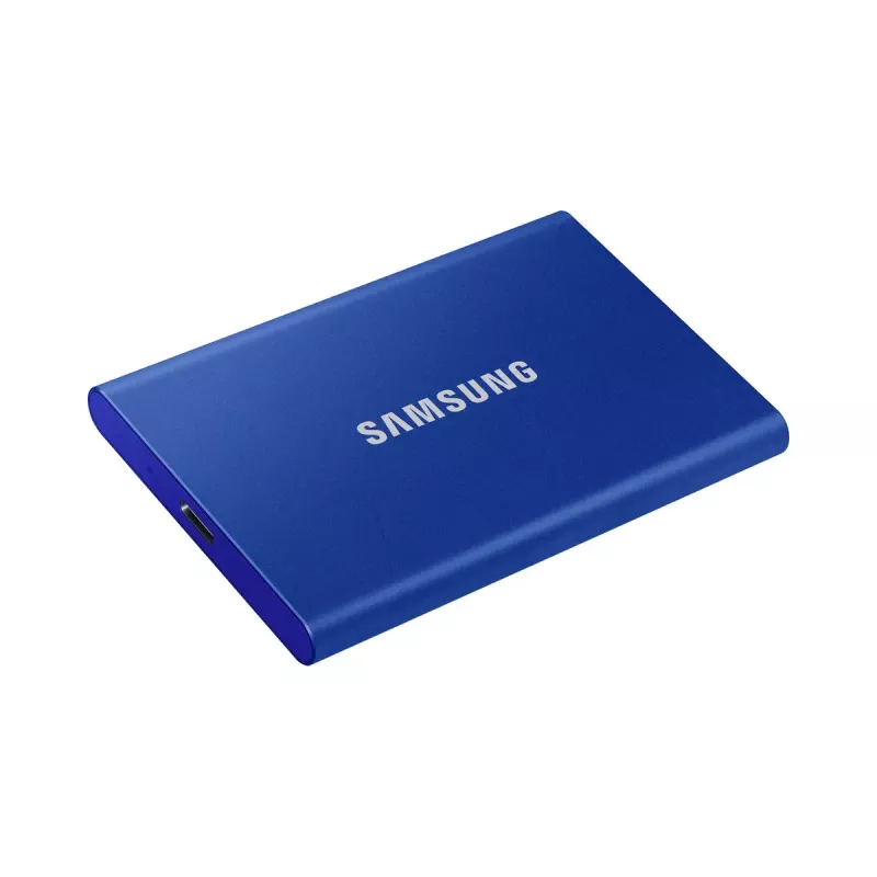 Ārējais SSD Samsung T7 Portable 1 TB, USB-C 3.2 Gen 2, NVMe, AES-256 aparatūras šifrēšana, zils