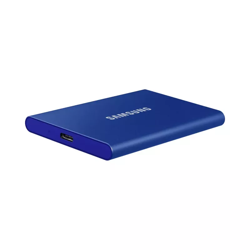 Ārējais SSD Samsung T7 Portable 1 TB, USB-C 3.2 Gen 2, NVMe, AES-256 aparatūras šifrēšana, zils
