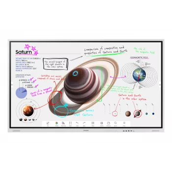 Samsung WM75B interaktīvā tāfele 190,5 cm (75 collas) 3840 x 2160 pikseļi Skārienekrāns Pelēks, Balts