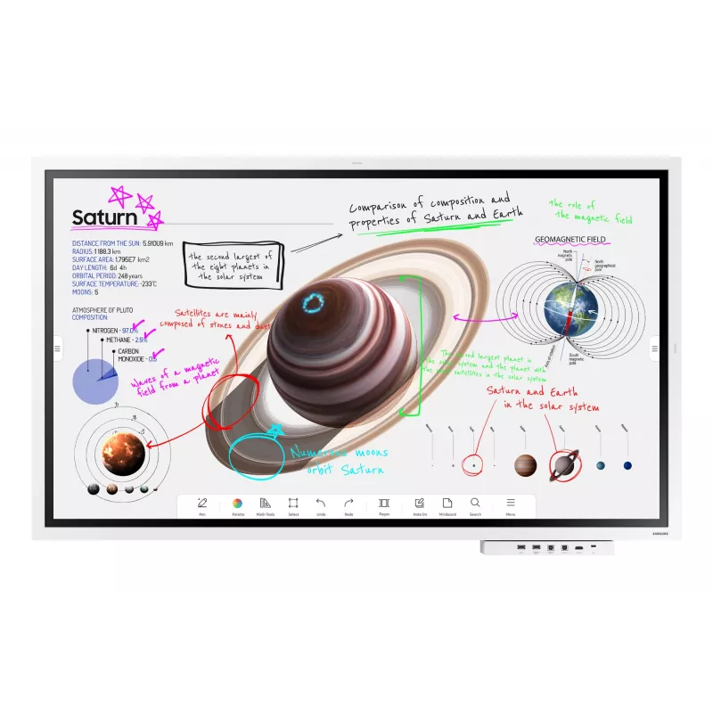 Samsung WM55B interaktīvā tāfele 139,7 cm (55 collas) 3840 x 2160 pikseļi Skārienjutīgs Pelēks, Balts