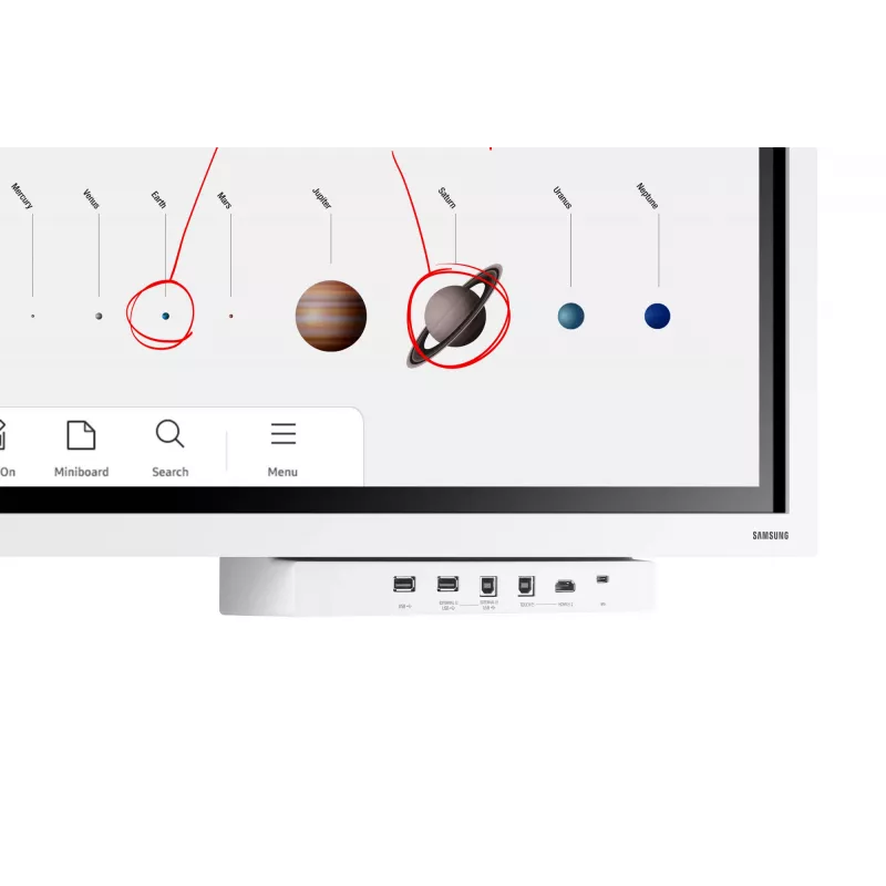 Samsung WM55B interaktīvā tāfele 139,7 cm (55 collas) 3840 x 2160 pikseļi Skārienjutīgs Pelēks, Balts