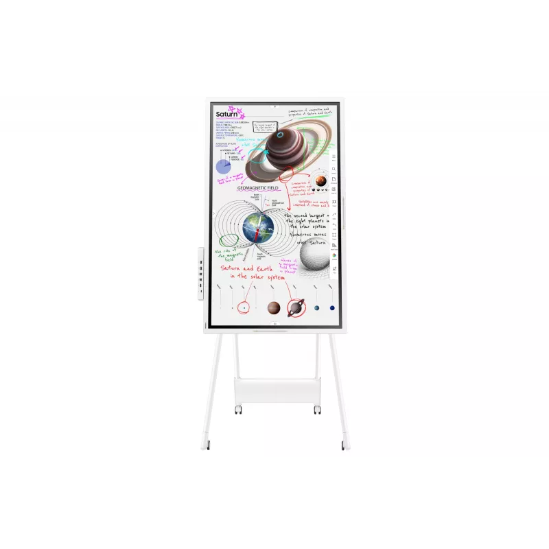 Samsung WM65B interaktīvā tāfele 165,1 cm (65 collas) 3840 x 2160 pikseļi Skārienekrāns Pelēks, Balts