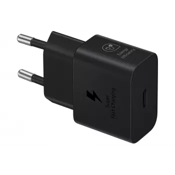 Lādētājs Samsung EP-T2510 25W USB‑C iekštelpu ātrā uzlāde, melns, 1 m kabelis