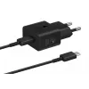 Lādētājs Samsung EP-T2510 25W USB‑C iekštelpu ātrā uzlāde, melns, 1 m kabelis