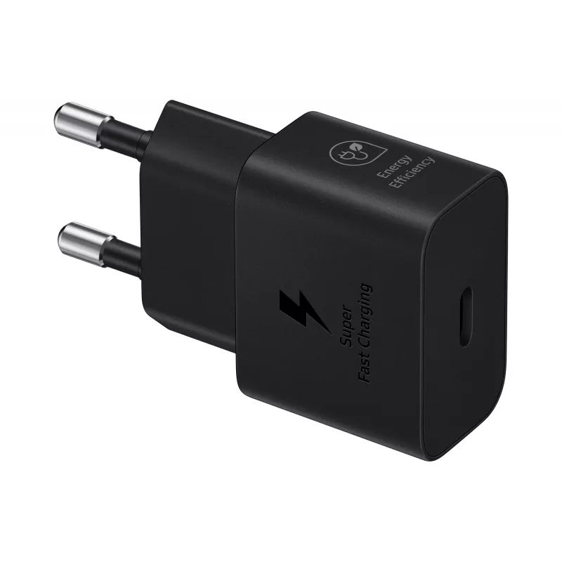 Lādētājs Samsung EP-T2510 25W USB‑C iekštelpu ātrā uzlāde, melns, 1 m kabelis