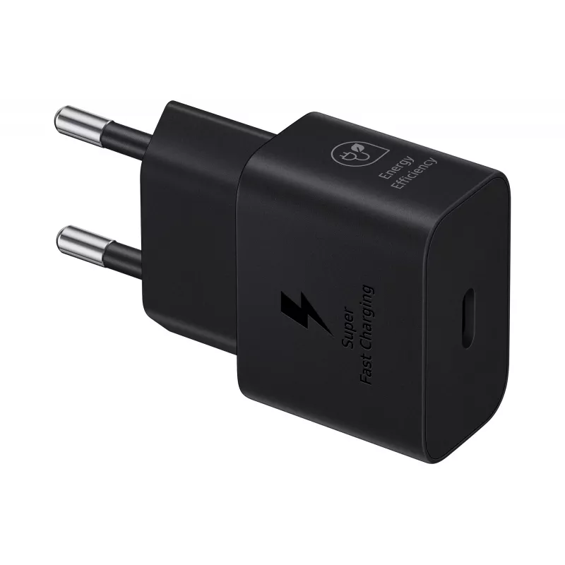 Lādētājs Samsung EP-T2510 25W USB‑C iekštelpu ātrā uzlāde, melns, 1 m kabelis