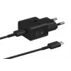 Lādētājs Samsung EP-T2510 25W USB‑C iekštelpu ātrā uzlāde, melns, 1 m kabelis