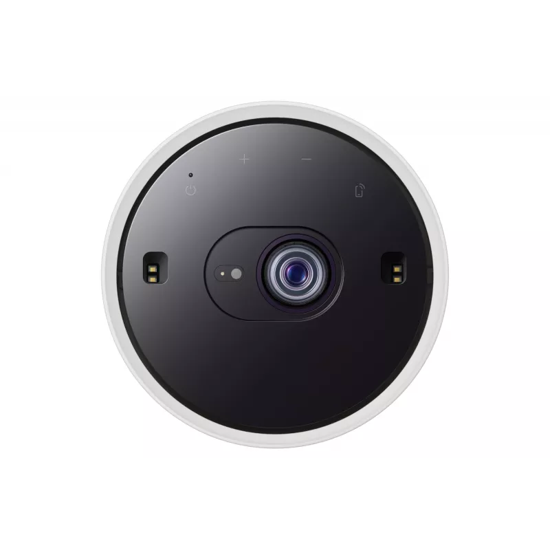 Īpaši īsa fokusa DLP 1080p datu projektors Samsung SP-LFF3CLAXXXH — 30–100 collas (0,8–2,7 m), Wi‑Fi 5, HDR10+, HLG, 5W RMS, 1,4 kg, Balts