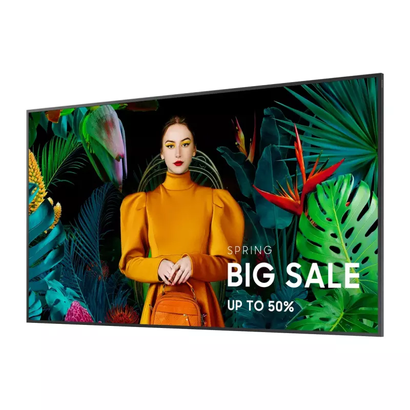 Samsung QB50C Digital signage flat panel 127 cm (50 collas) LCD Wi-Fi 350 cd/m² 4K Ultra HD Melns Iebūvēts procesors Tizen 16/7