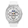 Viedpulkstenis Samsung Galaxy Watch 8 Classic 46 mm — 1,3 collu AMOLED, 438×438, 64 GB, Wi‑Fi, GPS, Sudraba korpuss, Balta siksniņa