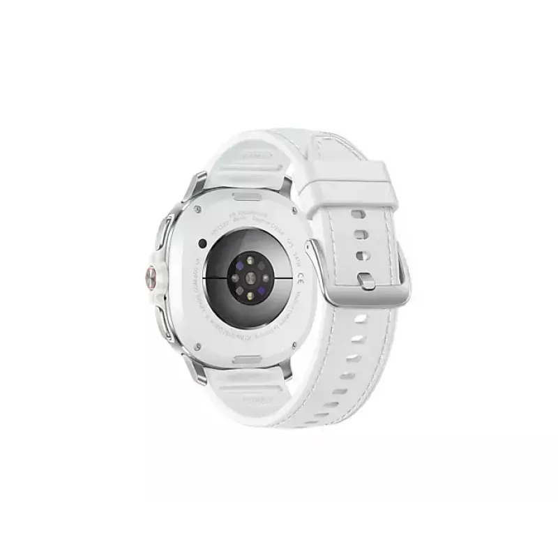 Viedpulkstenis Samsung Galaxy Watch 8 Classic 46 mm — 1,3 collu AMOLED, 438×438, 64 GB, Wi‑Fi, GPS, Sudraba korpuss, Balta siksniņa