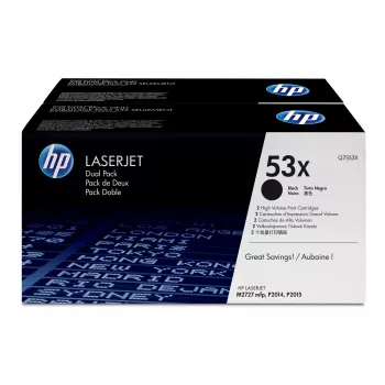 HP 53X 2 iepakojumā augstas ražības melnas oriģinālās LaserJet tonera kasetnes
