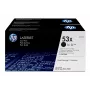 HP 53X 2 iepakojumā augstas ražības melnas oriģinālās LaserJet tonera kasetnes