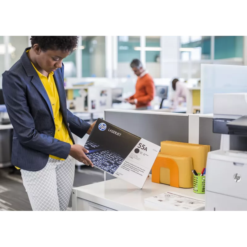 HP 55A melna oriģinālā LaserJet tonera kasetne, 6000 lappuses, melna, 1 gab.