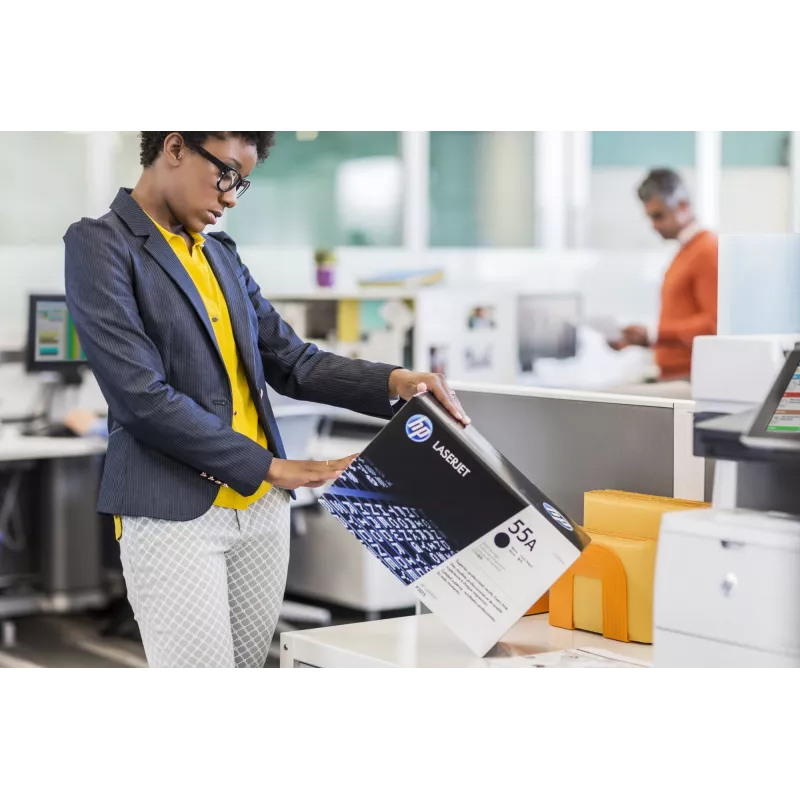 HP 55A melna oriģinālā LaserJet tonera kasetne, 6000 lappuses, melna, 1 gab.