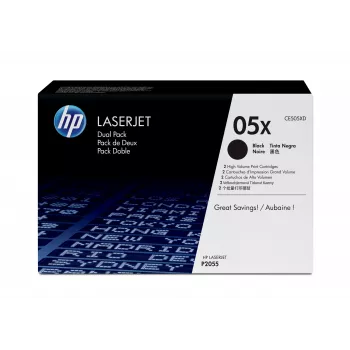 HP 05X 2-pack High Yield Melns Oriģināls LaserJet tonera kasetes