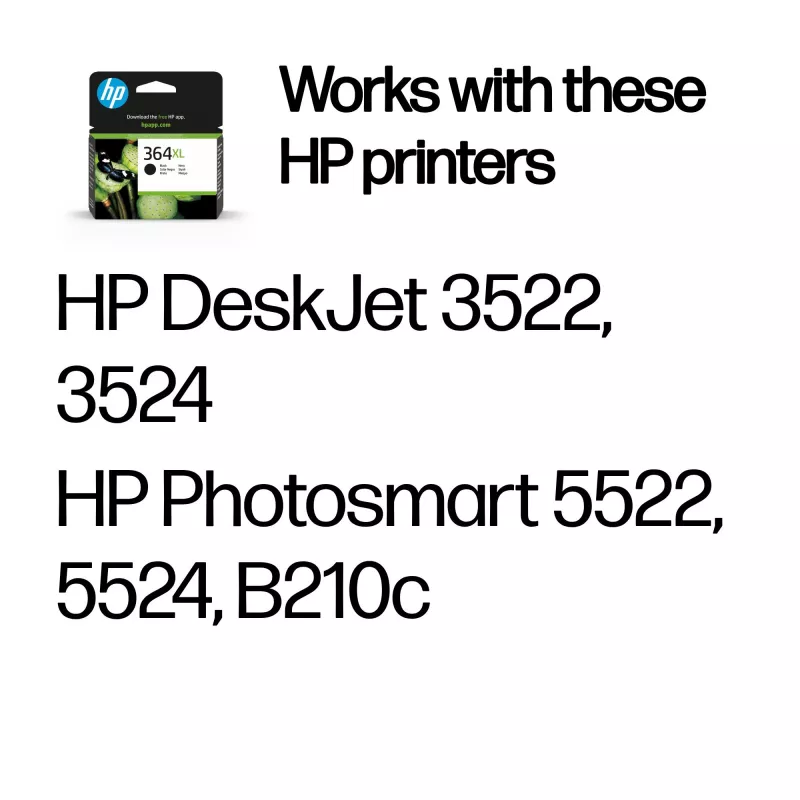 HP 364XL augstas ražības melna oriģinālā tintes kasetne