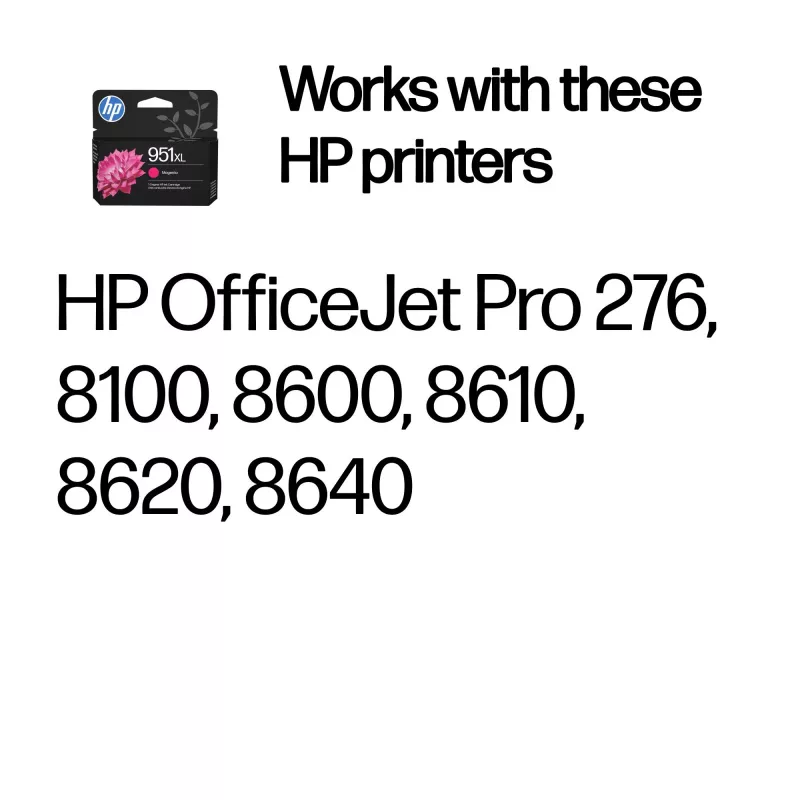 HP 951XL augstas izlaides oriģinālā magentas tintes kasetne, magenta, 1 gab., 1500 lappuses