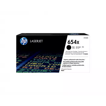 HP 654X augstas ražības melna oriģinālā LaserJet tonera kasetne