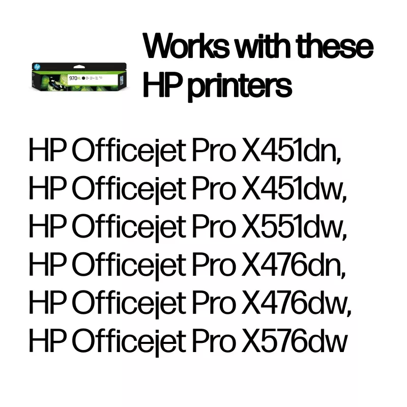 HP 970XL augstas ietilpības melna oriģinālā tintes kasetne, melna, 1 gab., 9200 lappuses
