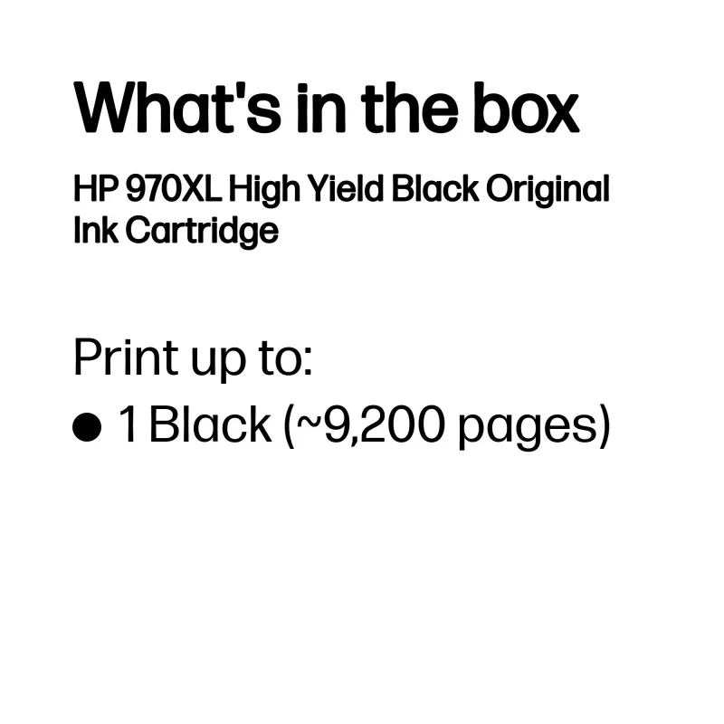 HP 970XL augstas ietilpības melna oriģinālā tintes kasetne, melna, 1 gab., 9200 lappuses