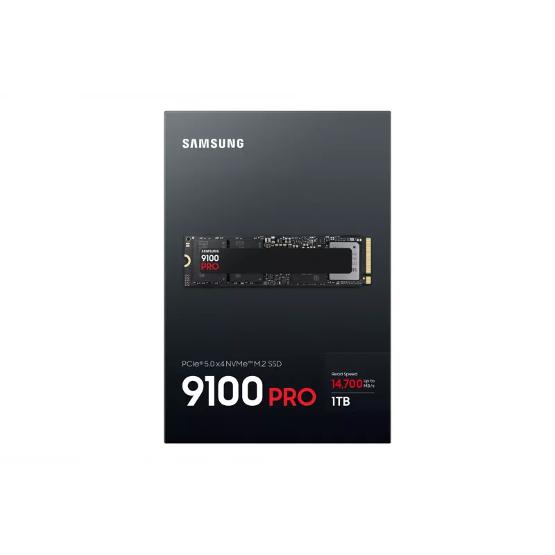 M.2 NVMe SSD Samsung 9100 PRO 1 TB, PCIe 5.0, 2280, Lasīšana 14700 MB/s, Rakstīšana 13300 MB/s