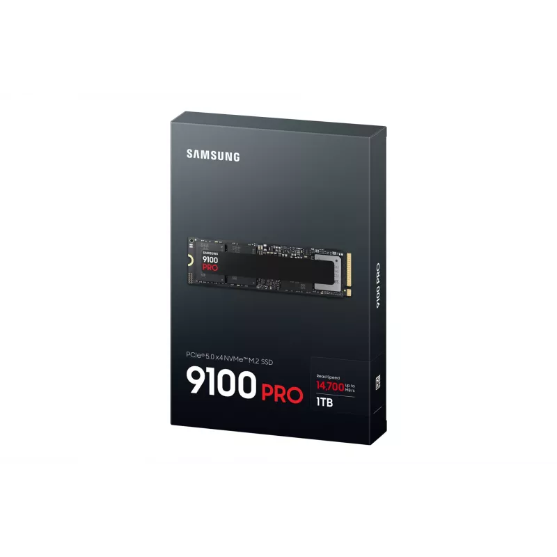 M.2 NVMe SSD Samsung 9100 PRO 1 TB, PCIe 5.0, 2280, Lasīšana 14700 MB/s, Rakstīšana 13300 MB/s