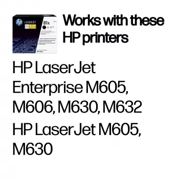 HP 81X High Yield Black Original LaserJet Tonera kasetne, 25000 lapas, melna, 1 gab.