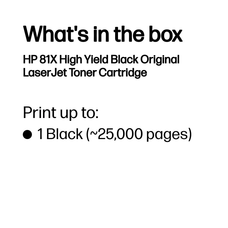 HP 81X High Yield Black Original LaserJet Tonera kasetne, 25000 lapas, melna, 1 gab.