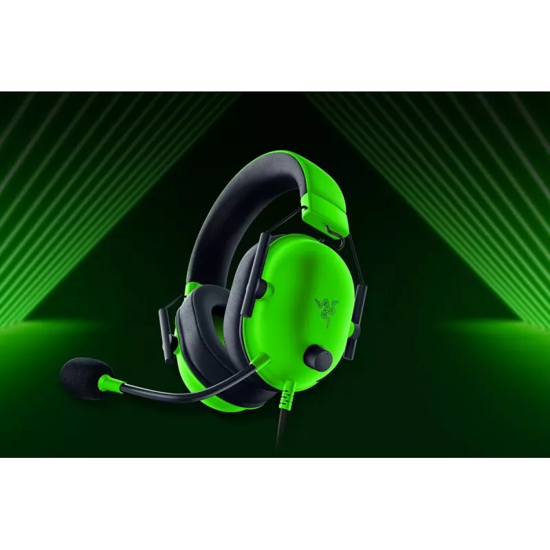 Vadu spēļu austiņas Razer BlackShark V2 X — apkārtauss, 3,5 mm, 1,3 m kabelis, TriForce draiveri, virtuālais apkārtējais skanējums
