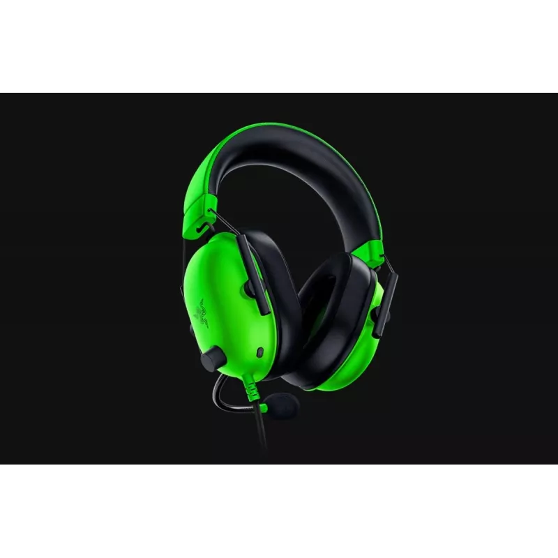 Vadu spēļu austiņas Razer BlackShark V2 X — apkārtauss, 3,5 mm, 1,3 m kabelis, TriForce draiveri, virtuālais apkārtējais skanējums