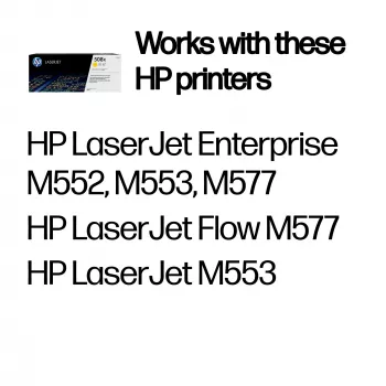HP 508X High Yield Yellow Original LaserJet Tonera kasetne, 9500 lapas, dzeltena, 1 gab.