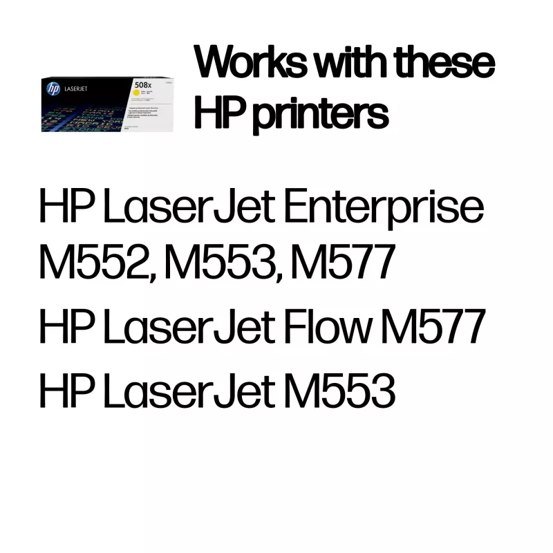 HP 508X High Yield Yellow Original LaserJet Tonera kasetne, 9500 lapas, dzeltena, 1 gab.