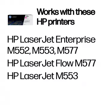 HP 508X High Yield Magenta Original LaserJet Tonera kasetne, 9500 lappuses, Magenta, 1 gab.