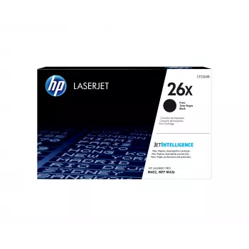 HP 26X High Yield Black Original LaserJet Toner Cartridge, 9000 lapas, Melns, 1 gab.