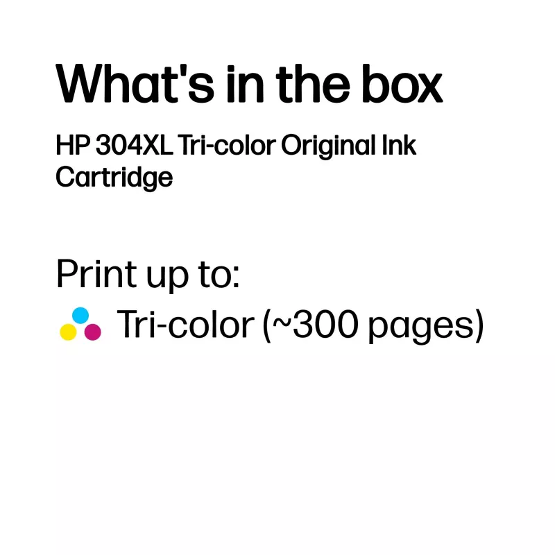 HP 304XL trīs krāsu oriģinālā tintes kasetne